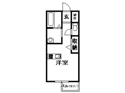 アトム南ヶ丘(1K/1階)の間取り写真