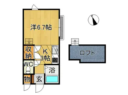 アップル石栄3(1K/1階)の間取り写真