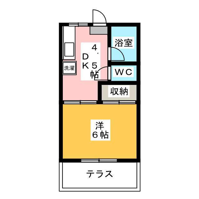 グリーンコーポ(1DK/1階)の間取り写真