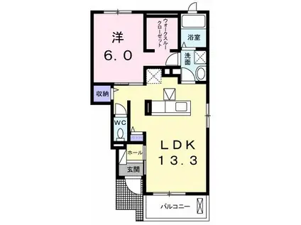 イリーゼ D(1LDK/1階)の間取り写真