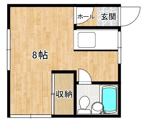 イーストエイト(ワンルーム/1階)の間取り写真