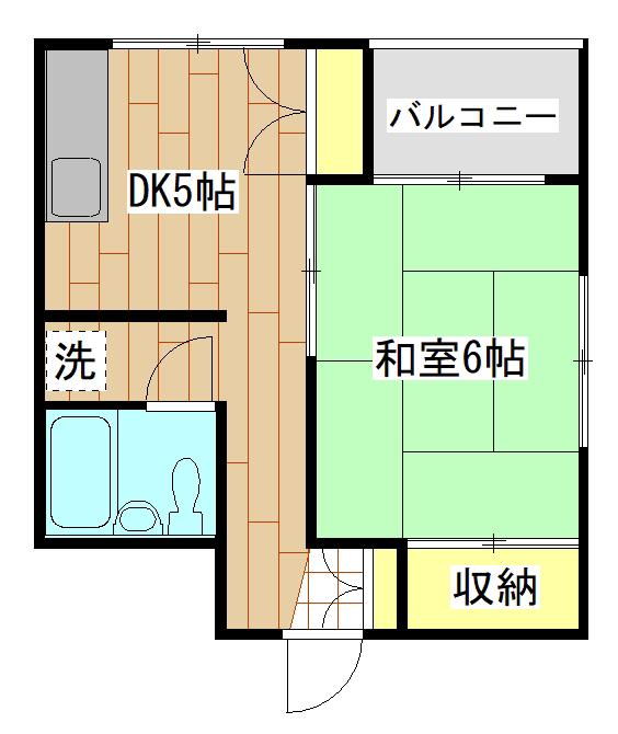 第一内田ビル(1DK/4階)の間取り写真