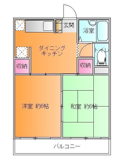 トータスメゾン(2DK/4階)の間取り写真