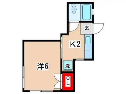 増田ハイツ(1K/1階)の間取り写真