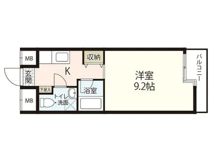 リバージュ宇品(1K/3階)の間取り写真