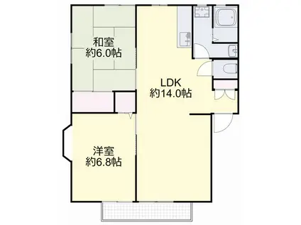 瑞穂の里D(2LDK/2階)の間取り写真