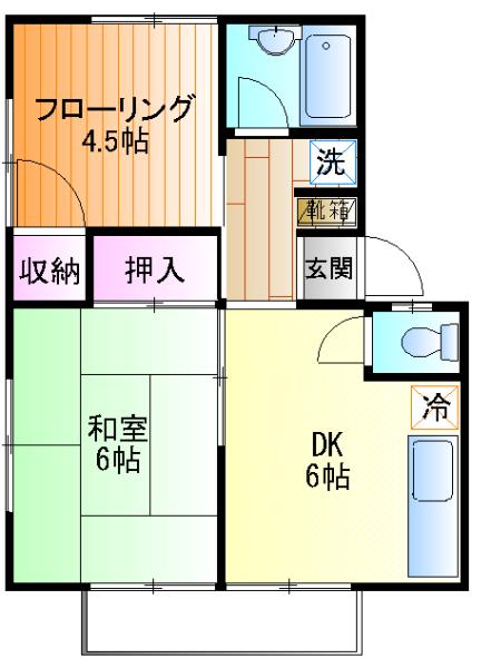 エステートコバヤシ(2DK/1階)の間取り写真