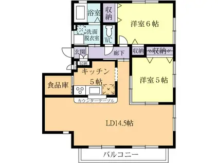 テクノV(2LDK/2階)の間取り写真