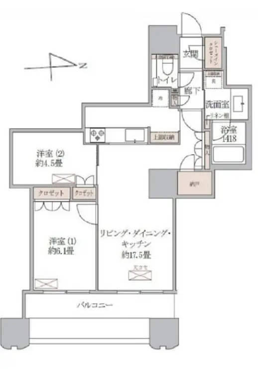 富久クロスコンフォートタワー 28階階 間取り