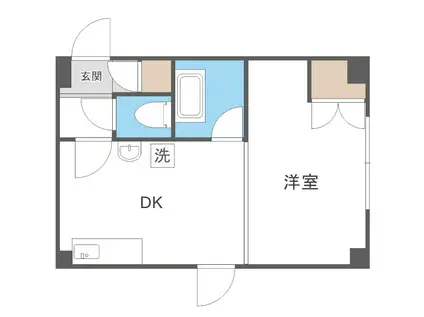 ラフォーレ本郷3(1DK/4階)の間取り写真