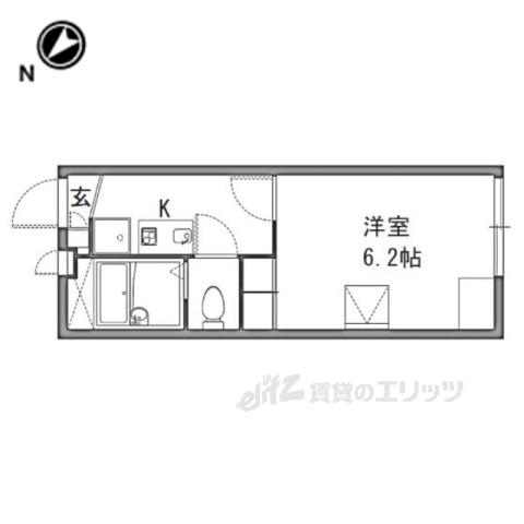 レオパレス隼(1K/1階)の間取り写真