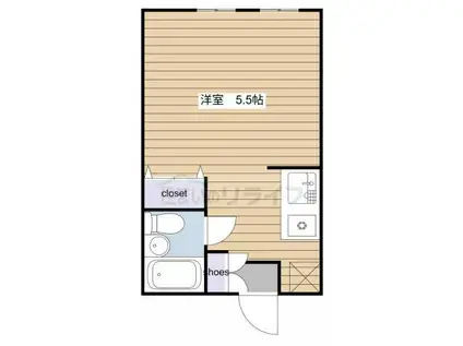 アトリエ(ワンルーム/2階)の間取り写真