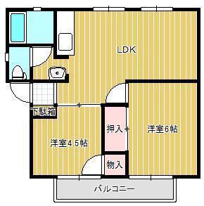 ふれ愛サンガーデン C棟(2LDK/2階)の間取り写真