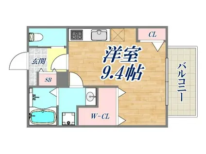 ラシーネ若宮(ワンルーム/2階)の間取り写真