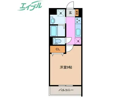 フィオレティーナ四日市(1K/3階)の間取り写真