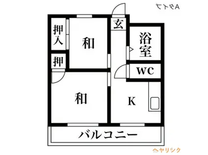 びわざとマンション(2K/2階)の間取り写真