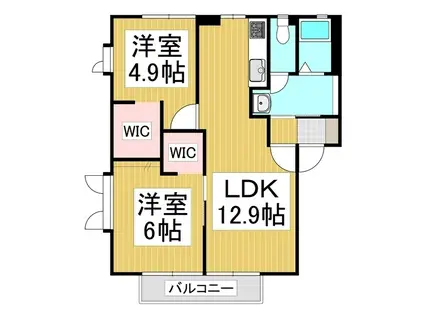 パストラルハイム B棟(2LDK/1階)の間取り写真