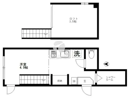 LIBERO滝野川(ワンルーム/1階)の間取り写真