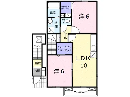 デスパシオ(2LDK/2階)の間取り写真