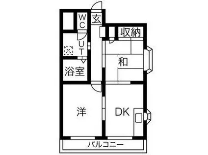 クラシティ御幸(2DK/8階)の間取り写真