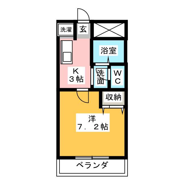 グランドパレス宮西(1K/1階)の間取り写真