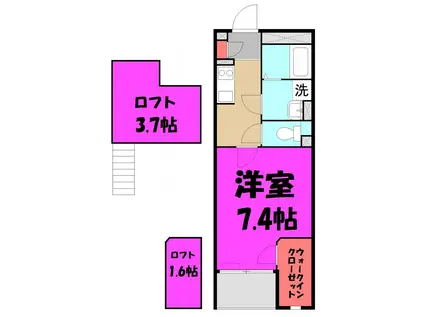 スマイルシダー(1K/1階)の間取り写真