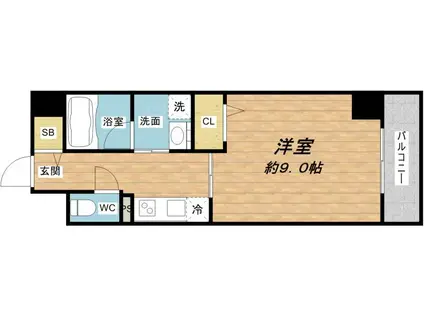 ドゥーエ立売堀(1K/2階)の間取り写真