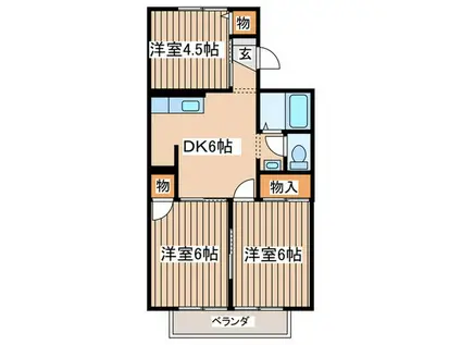 エステート山室(3DK/2階)の間取り写真