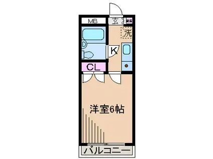 西山マンション(1K/2階)の間取り写真