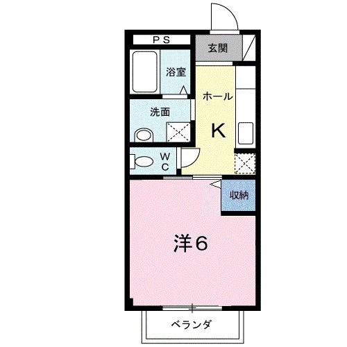コーポみなみ2(1K/1階)の間取り写真