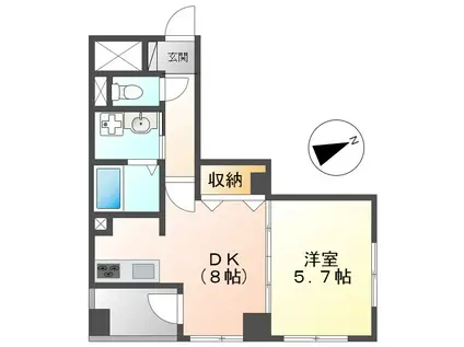 アーバンラックス今池(1LDK/2階)の間取り写真