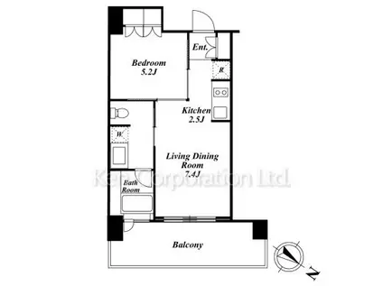 THE ROPPONGI TOKYO SUPERIOR RESIDE(1LDK/5階)の間取り写真