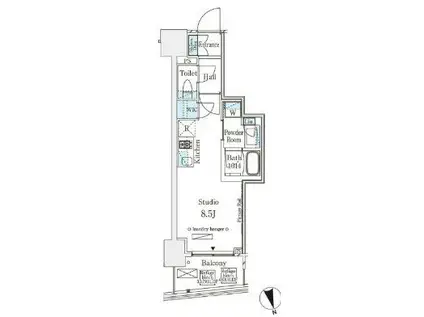 パークナードフィット南青山VISTA(ワンルーム/8階)の間取り写真