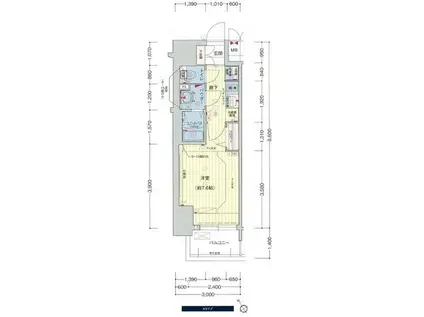 プレサンス新栄リベラ(1K/7階)の間取り写真