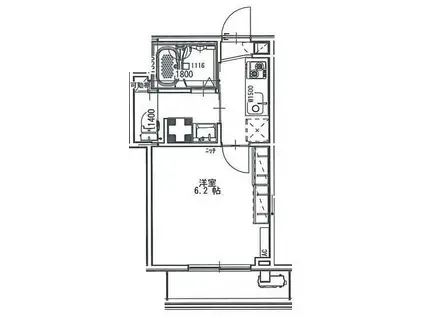 アクシーズ新都心(1K/1階)の間取り写真