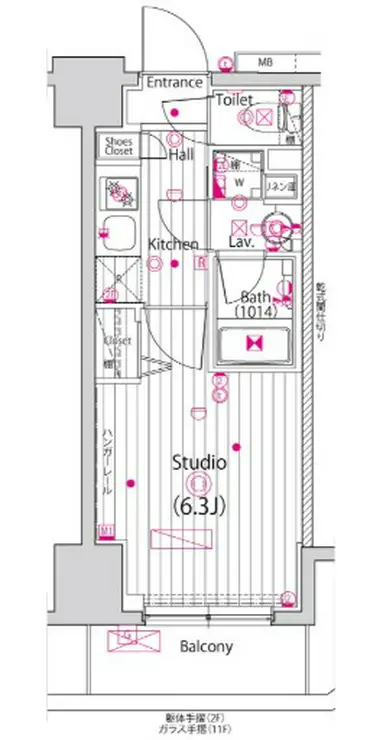 ガーラ・グランディ横濱関内 11階階 間取り