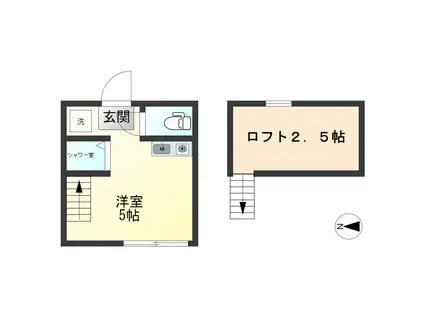 ソレイユ荻窪3(ワンルーム/1階)の間取り写真
