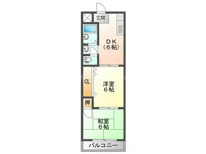 GM本通(2DK/1階)の間取り写真