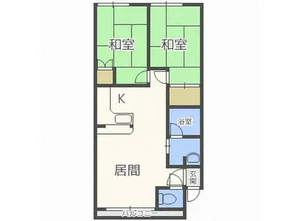 ウエストフィールド(2LDK/2階)の間取り写真