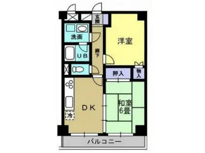 バルメスハウス ナカノ(2DK/1階)の間取り写真