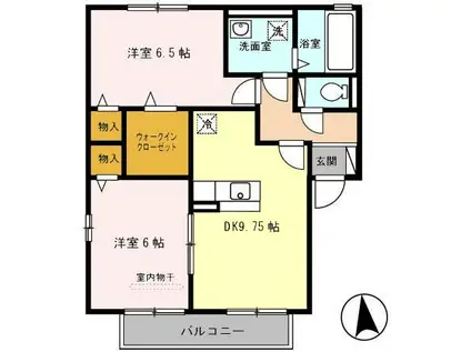 グレイス藤並 A棟(2DK/2階)の間取り写真