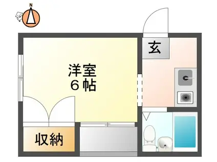 リーエ庄町(1K/2階)の間取り写真