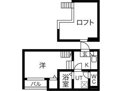 GIFTI(1K/1階)の間取り写真