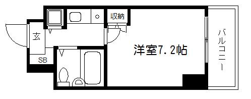 ジョイフル紫野(1K/7階)の間取り写真