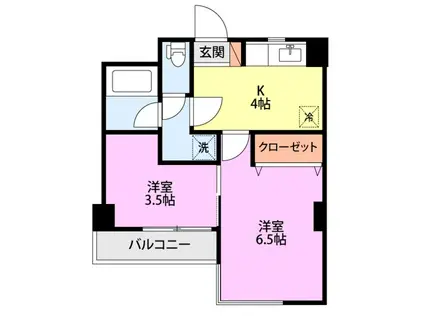 本町セブンハイツ(2K/1階)の間取り写真