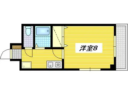 シャルマン出汐(1K/3階)の間取り写真