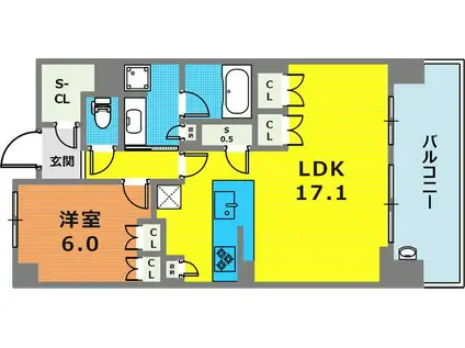 パークホームズ神戸ザ・レジデンス(1LDK/12階)の間取り写真