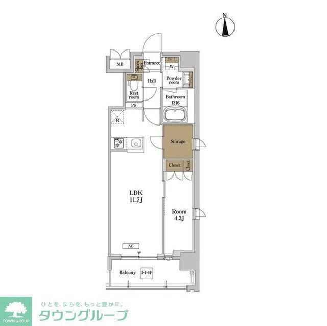 RJRプレシア蒲田(1LDK/5階)の間取り写真