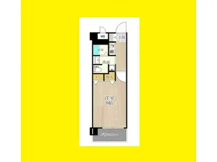 アスリート新大阪II(1K/8階)の間取り写真