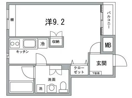 KARIN散歩(1K/4階)の間取り写真